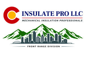 Insulate Pro LLC logo with mountains and skyline.